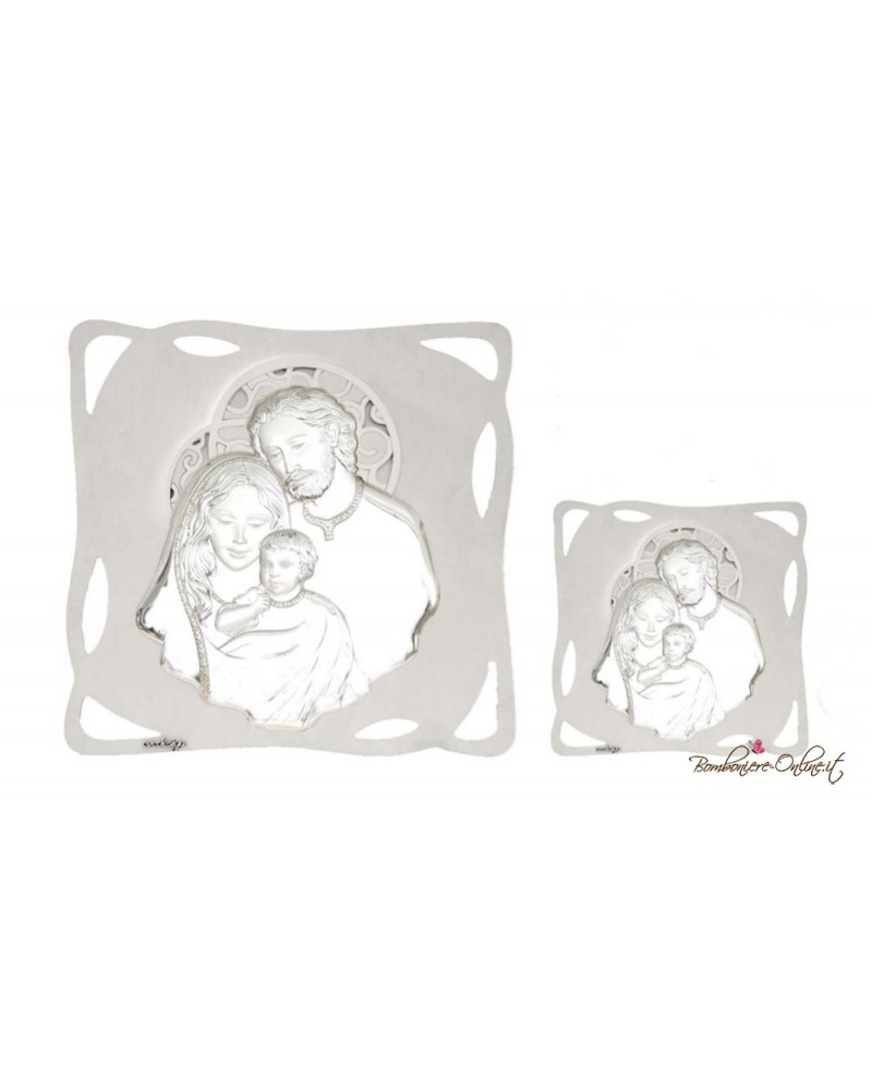 Bomboniera quadro bianco Sacra famiglia 8 x 8