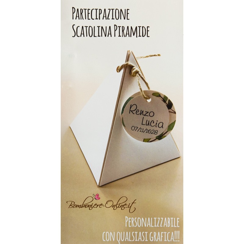 Partecipazione scatolina piramide