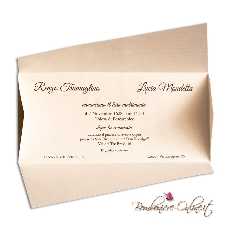 Grigio Ombra Classica Stampata Carta Di Matrimonio