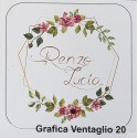 Ventaglio per invitati matrimonio bianco con decoro floreale