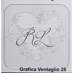 Fiore a forma di cuore con design opaco partecipazioni matrimonio
