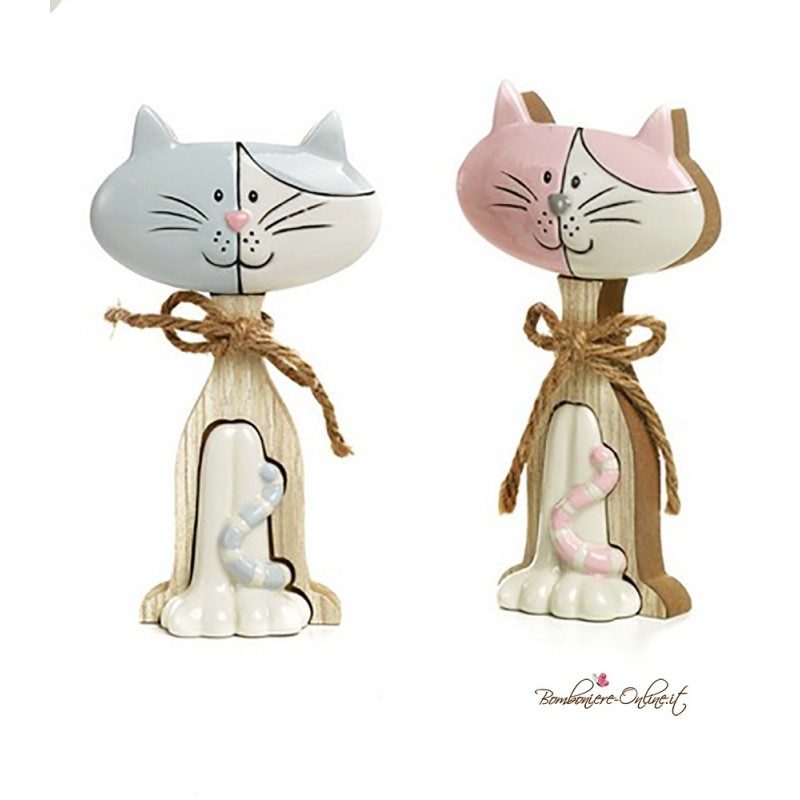 Bomboniera gattino spiritoso rosa piccolo