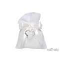 Sacchetto portaconfetti bianco con cuore Harmony