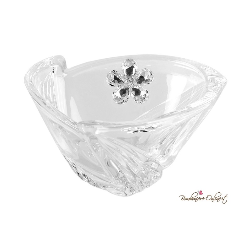 Bomboniere Matrimonio Svuota tasche in vetro ciotola con applicazione fiore