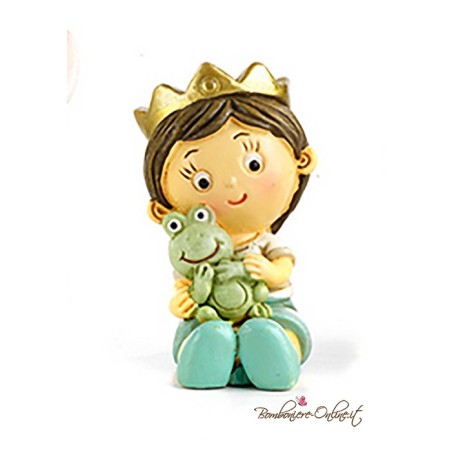 Bomboniera Principino spiritoso con rana seduto