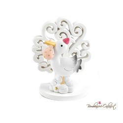 Albero con cicogna fagottino rosa