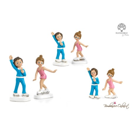 Bomboniera piccola ragazzo pattinatore su ghiaccio