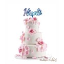Cake topper in legno colorato grande 6 mm.
