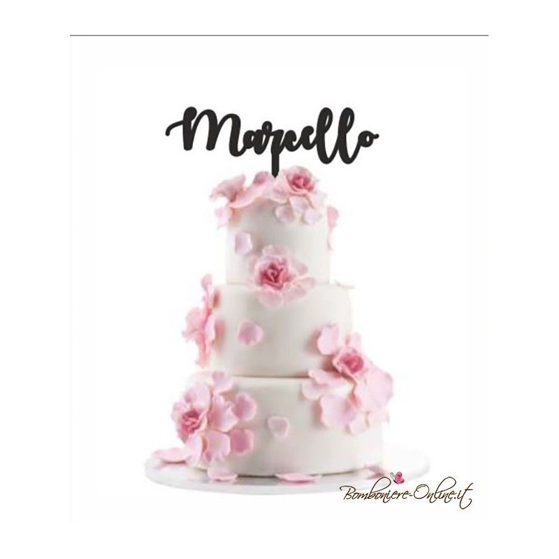 Cake topper in plexiglass nero grande