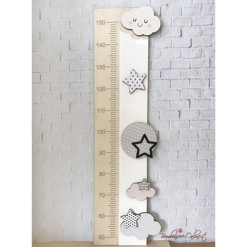 Metro decorativo bambini con nuvolette e stelline.