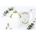 Partecipazione di nozze in plexiglass con ghirlanda limoni
