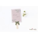 Ventaglio "Magnolia rosa pastello"  in set con partecipazione, libro messa, menù e segnaposto coordinati