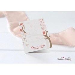 Libretto messa "Albero cuori colorati" in set con Partecipazione, menù, segnaposto e ventaglio coordinati