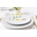 Segnaposto "Limoni" in set con Partecipazione, libro messa, menù e ventaglio coordinati