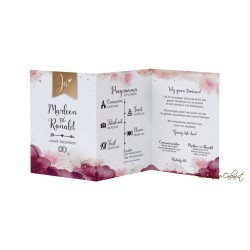 Partecipazione di nozze - Biglietto d'invito rosso bordeaux