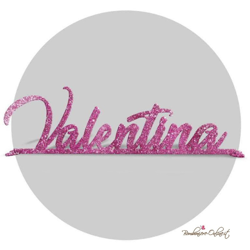 Nome in plexiglass glitter personalizzabile