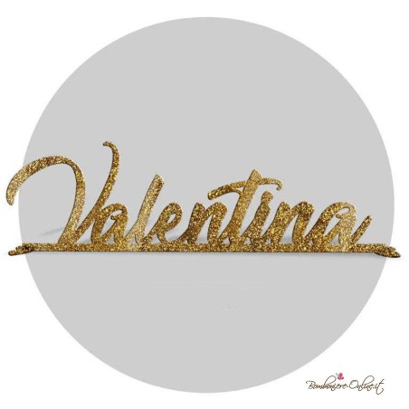 Nome in plexiglass glitter personalizzabile