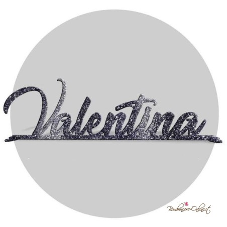 Nome in plexiglass glitter personalizzabile