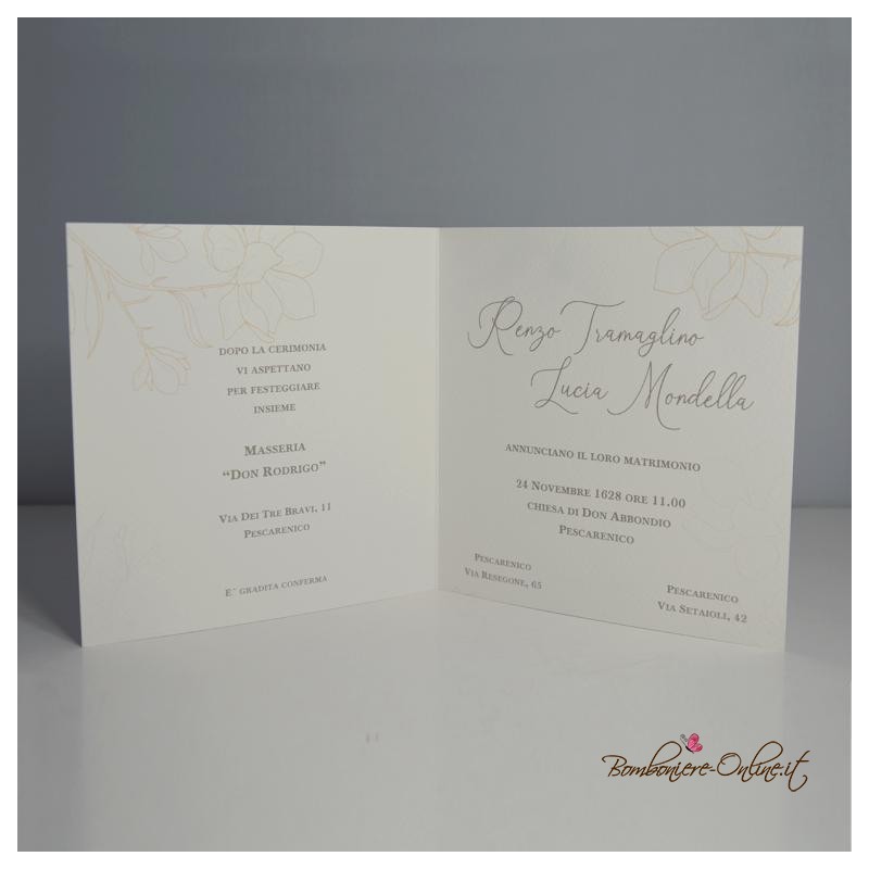 Partecipazione Matrimonio quadrata minimal