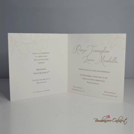 Partecipazione Matrimonio quadrata minimal