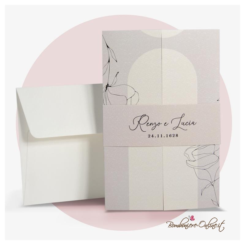 Partecipazione Matrimonio con motivo geometrico