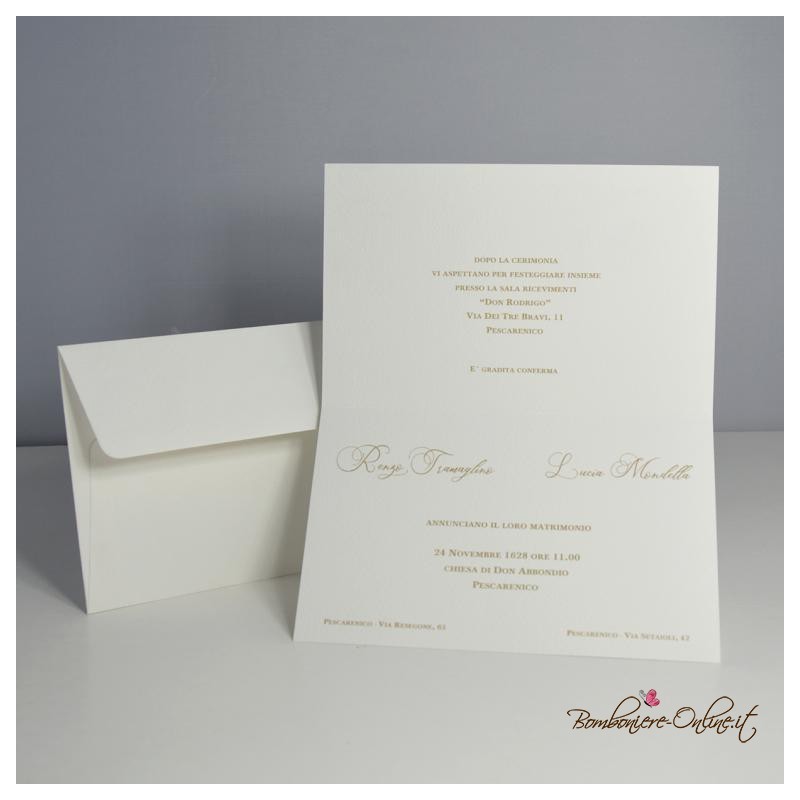 Partecipazione Matrimonio rettangolare con motivo fiori