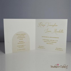 Partecipazione Matrimonio quadrata con fiori ed elemento geometrico