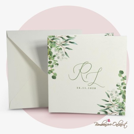 Partecipazione Matrimonio quadrata stile Boho chic