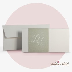 Partecipazione Matrimonio minimal con fascia verde
