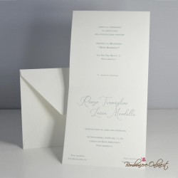 Partecipazione Matrimonio quadrata con rose bianche