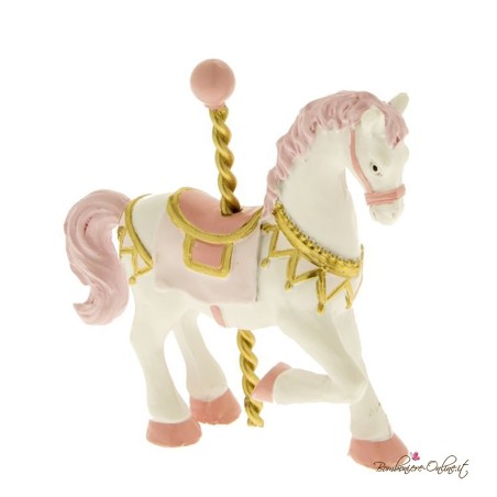 Bomboniera Battesimo Cavallino rosa da giostra piccolo