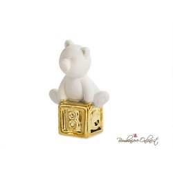 Bomboniera orsetto con cubo oro