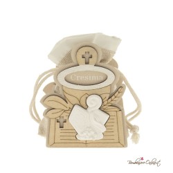 Scatolina in legno Sacchetto portaconfetti Santa Cresima