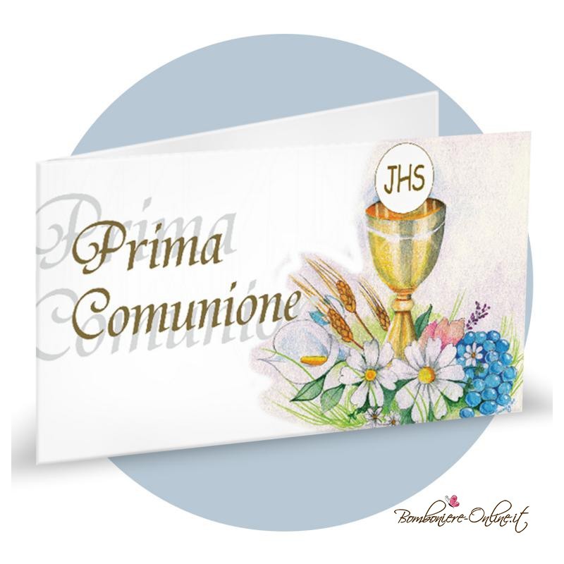 Bigliettino Bomboniera Prima Comunione fiori di primavera