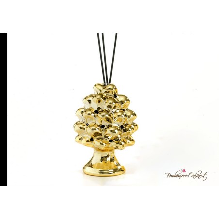 Bomboniera diffondi profumo pigna oro grande