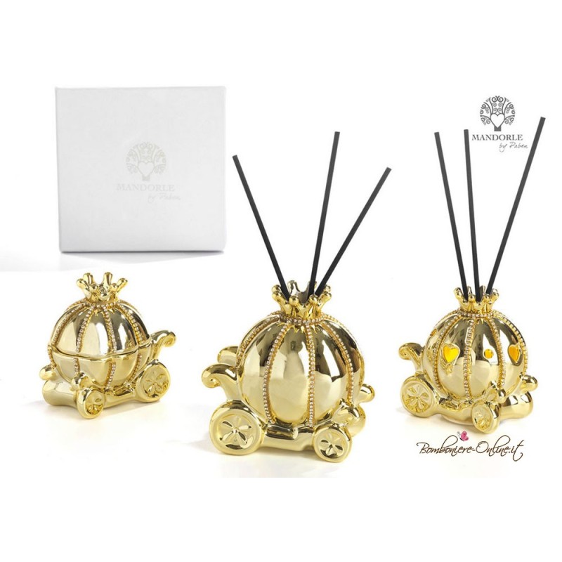 Bomboniera scatola carrozza oro