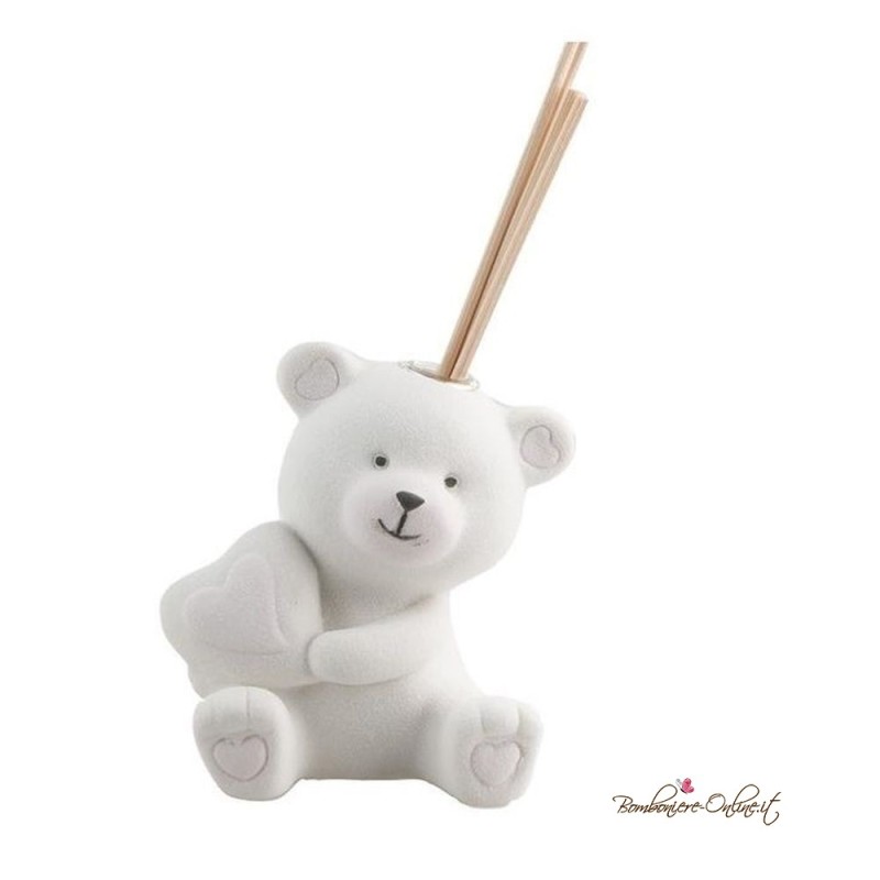 Bomboniera Profumatore ORSETTO ROSA Ceramica Biscottata