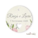 Partecipazione matrimonio economica online con cornice floreale multicolore - F1559-C16