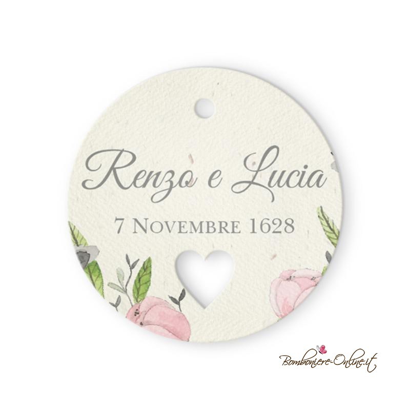 Partecipazione matrimonio economica online con cornice floreale multicolore - F1559-C16