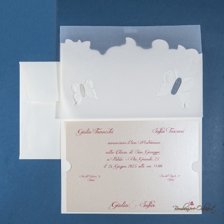 Partecipazione nozze Classic Farfalle