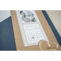 Partecipazione nozze Save the Date con calendario e foto sposi