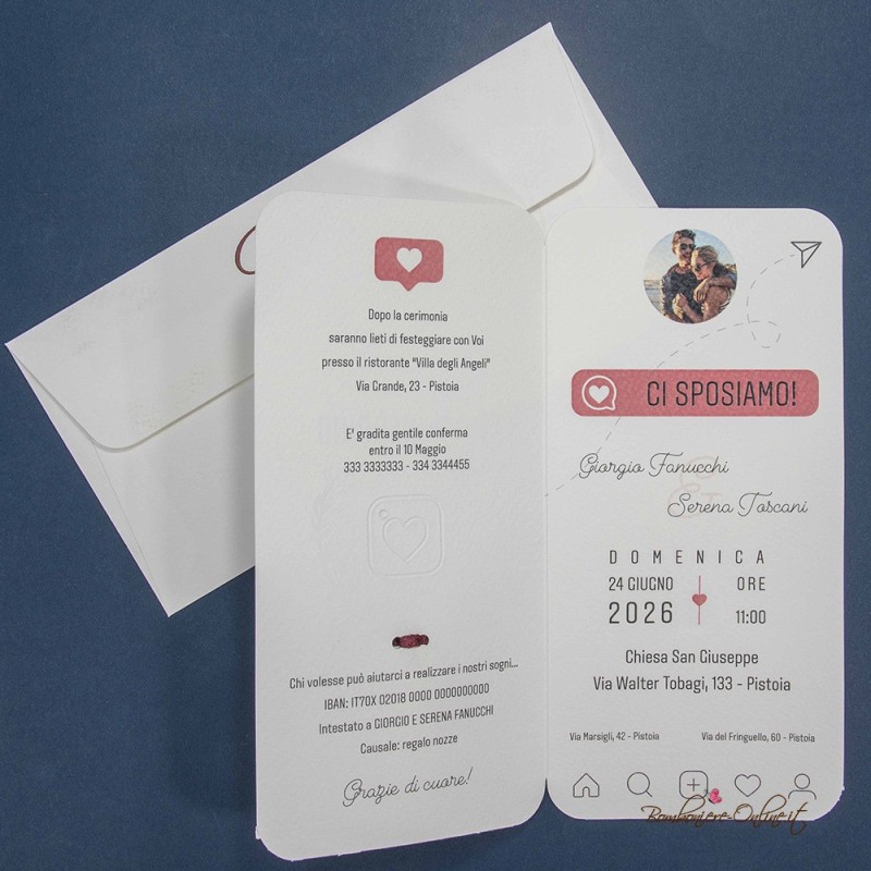 Partecipazione nozze Insta Wedding