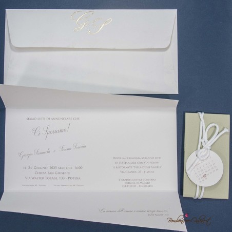 Partecipazione matrimonio Calendario Tag