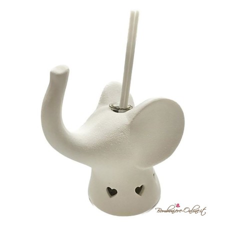 Bomboniere: Profumatore Elefante cuore oro in ceramica con luce led