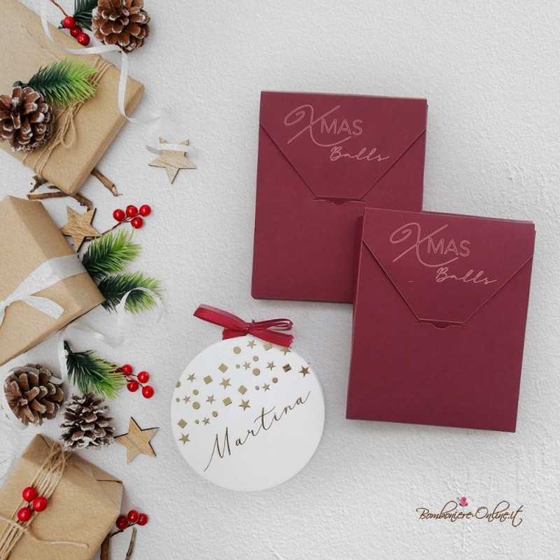 Palla di Natale con nome taglio laser 02