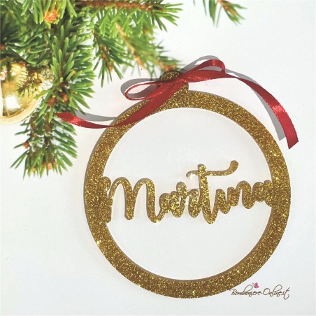 Palla di Natale con nome taglio laser 19