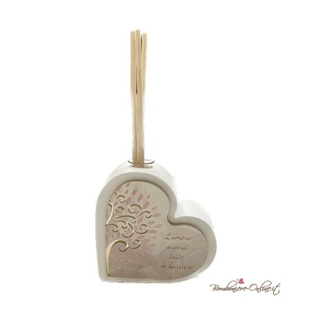 Bomboniera profumatore cuore "L'Amore supera..."