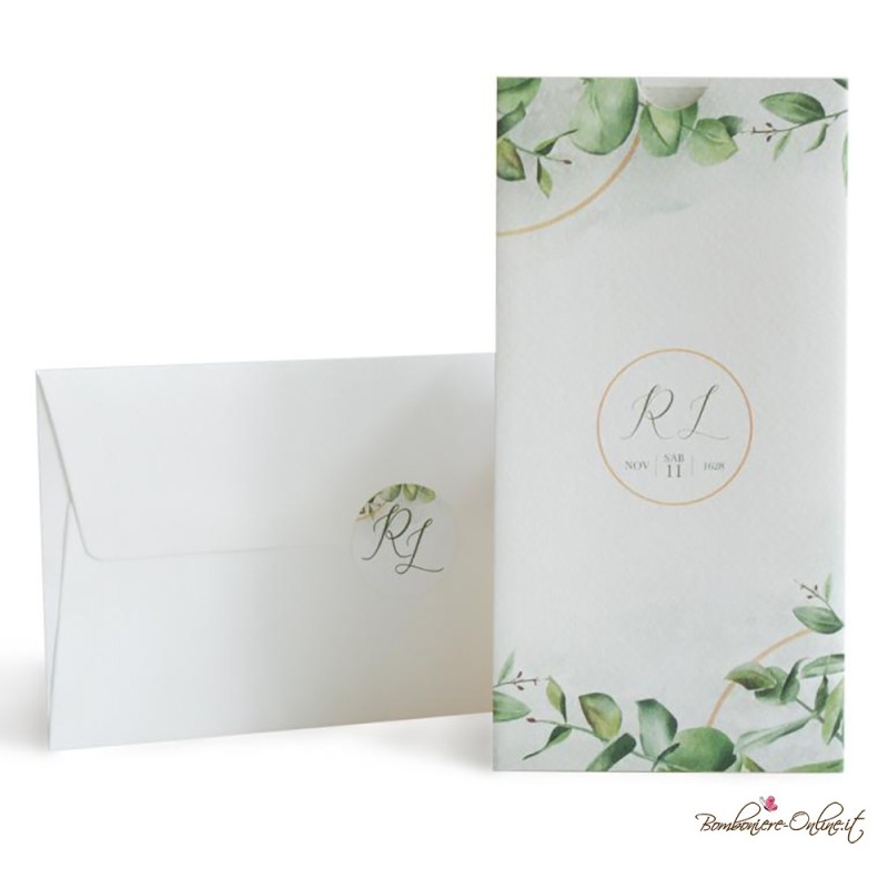 Partecipazione di nozze foglie delicate - F1737-C21
