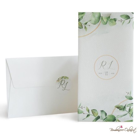 Partecipazione di nozze foglie delicate - F1737-C21