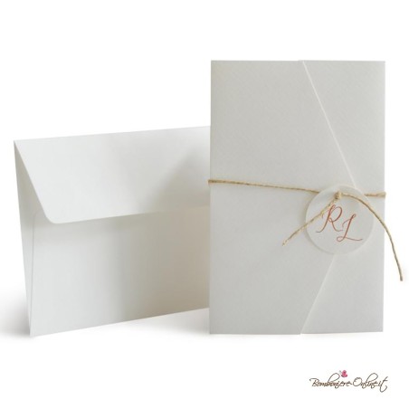 Partecipazione matrimonio Tag con cordino - F1732-C21